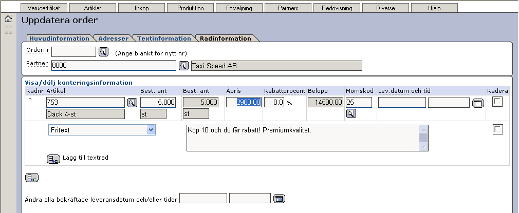 I exemplet ovan har vi valt att skriva alla våra fakturor som pdf-dokument som ej skrivits ut tidigare.