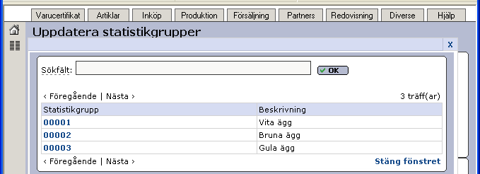 5. Artikelregister 5.1 Statistikgrupper I Exder har vi infört ett nytt begrepp som heter statistikgrupper. Statistikgrupperna underlättar för er genom att gruppera och sortera era artiklar i t.ex.