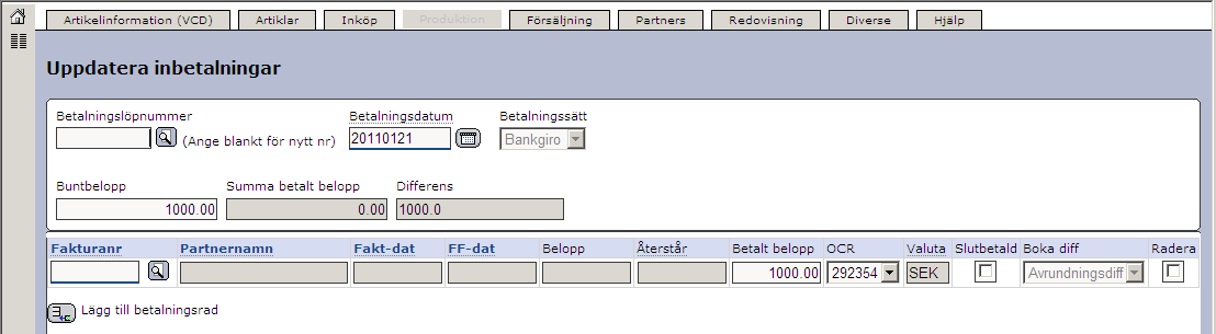 inte skulle stämma. I det här fallet ser vi dock att beloppen matchar fint och vi kan då bocka i rutan Slutbetald på dessa fakturor.