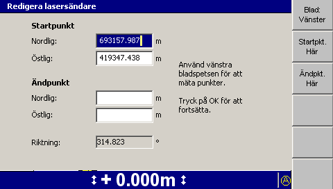 5 Använda 3D-styrning i fält I den här dialogrutan kan du ange riktningen på lutningsaxeln genom att definiera ett linjesegment som löper parallellt med, och i samma riktning som, lutningsaxeln.