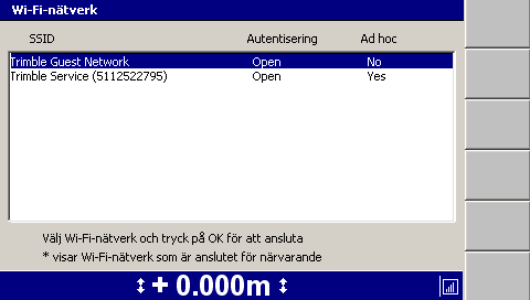 Förberedelser inför arbetet 3 3.7.3 Statusindikatorer för radiomodem SNRx20 Dessa indikatorer är desamma som på SNRx10. Se 7.6.4 SNRx10 Statusindikatorer för dataradio 3.7.4 Hantering av Wi-Fi-nätverk Gör så här för att ansluta till ett Wi-Fi-nätverk: 1.