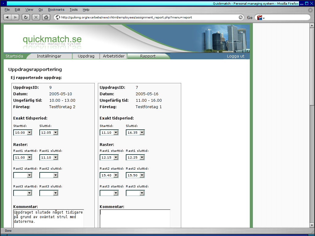 Resultat Figur 4-14: calender.php Figur 4-15: assignment_report.