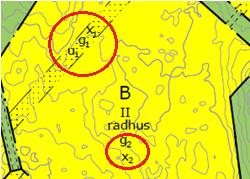 Efter samrådet togs gx-området bort samt bestämmelsen att u-området ska vara olokaliserad. Figur 7. Egenskapsbestämmelserna g och x inom samma geografiska yta.