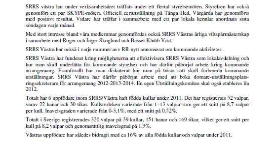 BILAGA 4. SRRS/VÄSTRA 4.1.