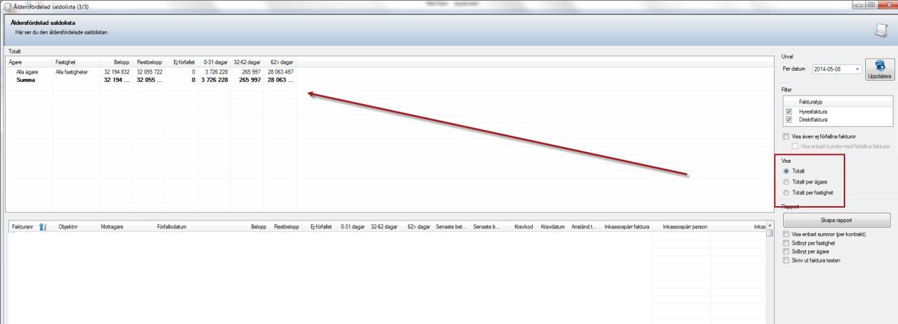 ÅLDERSFÖRDELAD SALDOLISTA Rapporten visar nu även en sammanställning per fastighet och ägare AVGIFTER PER AVGIFTSTYP Rapporten visar nu information om hyresgästens namn Bokföring BOKFÖRING Möjlighet