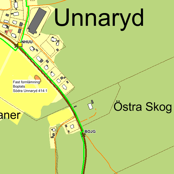 60 Boplats Södra Unnaryd 414:1 Fast fornlämning 60: