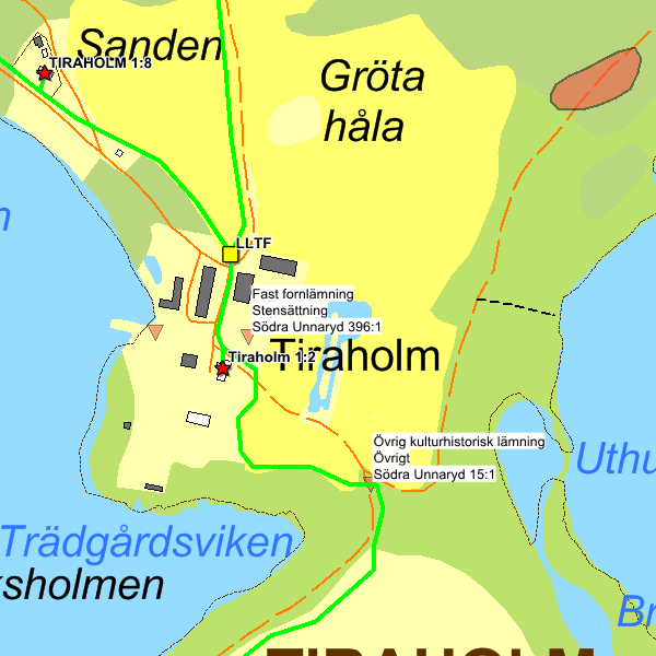 71 Stensättning Södra Unnaryd 396:1 Fast fornlämning 72 Övrigt Södra Unnaryd 15:1 Övrig