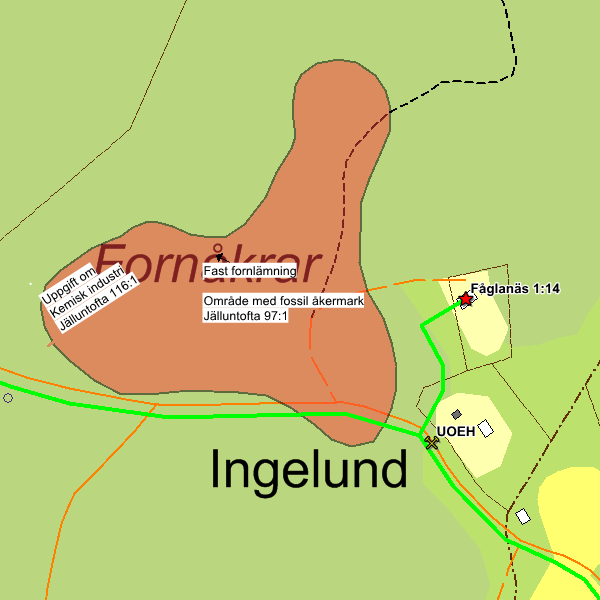 8 Område med fossil Jälluntofta 97:1 Fast fornlämning åkermark 9 Kemisk industri Jälluntofta 116:1 Uppgift om