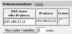 Ta bort Chapter 10. Nätverksinställningar Om denna ruta markeras tas raden bort när du trycker på Spara, Nya rader i tabellen eller Slå upp alla IP-adresser igen.