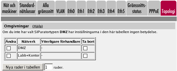 Spara Chapter 10. Nätverksinställningar Sparar alla inställningar för Nät och maskiner till de preliminära inställningarna. Ångra Återställer sidans innehåll.