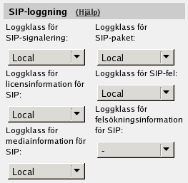 Om inget anges här kommer SIParatorn att använda sina egna IP-adresser. Denna inställning stöds inte för Standalone-konfigurationen. Chapter 11.