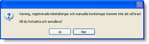 Om du försöker köra ut journal och registrerade inbetalningar inte stämmer överens med angivet totalbelopp får du nedan varning där även differensen visas.