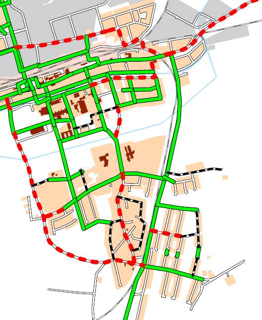 14 (32) Dnr TPN 2012/32 Figur 7. Cykelnät funktionsindelning Figur 8. Cykelnät, kvalitet på säkerhet.