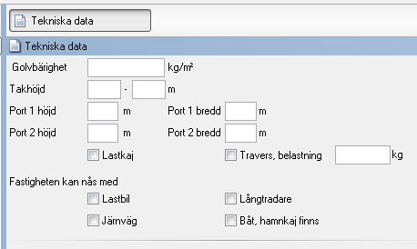 BILPLATSER De uppgifter om bilplatser som du skriver in här kommer även att sammanställas under Sammanställning areor, som finns på annan plats i flödet.