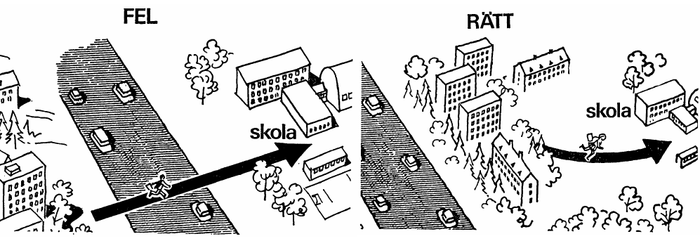 Stadsbyggnad Chalmers Arbetsgruppen Forskning om Trafiksäkerhet (SCAFT) arbetade med forskningsprogrammet Möjligheterna till ökad trafiksäkerhet genom samhällsplanering 1961-1967.