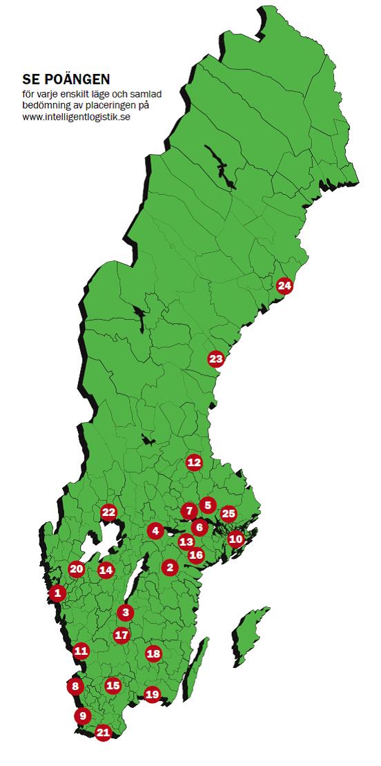 Eskilstuna logistik Intelligent Logistiks lista över Sveriges 25 bästa logistiklägen 2013 6. Eskilstuna/Strängnäs 78 poäng (77 poäng 2012) Ett av landets bästa demografiska lägen.
