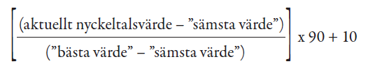 För värdering används vissa utvalda nyckeltal. Baserat på tillgänglig VASSstatistik fastlägges bästa och sämsta värde för respektive nyckeltal.