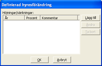 Procentuttag Skillnaden måste vara minst enheter Använd avrundning till heltal Ändring sker varje år: Hur stor procent av höjning som ska räknas med.