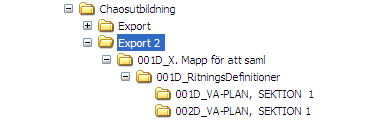 UTBILDNINGSMETERIAL 51 (54) För att även få med filerna, inte bara mappstrukturen, väljs Alla mappar exporteras + alla kopplade dokument hämtas.
