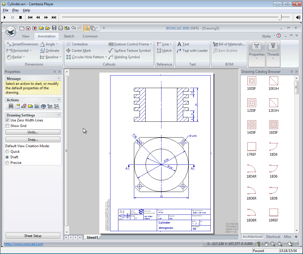 D3.8 Monteringsritning Step-by-step Skapa konfigurationer i 3D-scenen Stirlingmotor.ics. Positionera parter i de olika konfigurationerna. Skapa vyer i 2D-ritningen. Kopiera vyer.