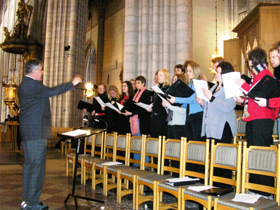 Här på arbetsplatsen i Uppsala Domkyrka.