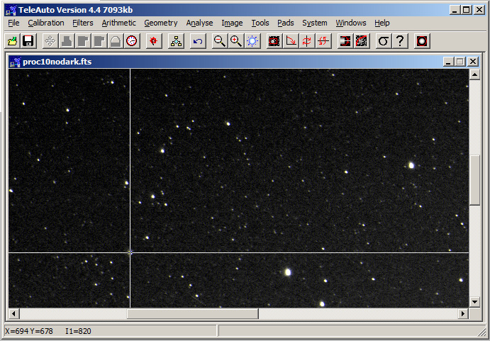 För att få maximal kontrast klickar man på knappen Stars, annars kan ljusstyrka och Kontrast justeras manuellt med knapparna Brightness och Contrast.