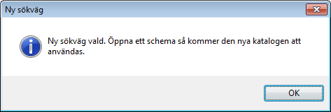 Nästa gång du väljer meny Arkiv - Öppna schema pekar katalogen på F:\tecomp\easyplan. Sökvägen är nu klar och du kan börja skapa dina egna scheman.