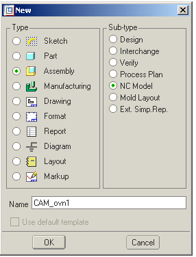 Kapitel CAM 1 Syftet med detta kapitel är att lära oss grunderna i Pro/Engeneers CAM_modul. Övning 1.1 Övning 1.