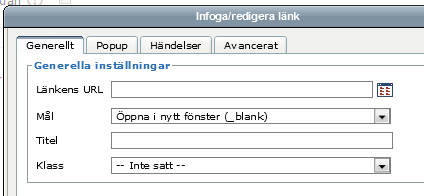 1 2 3 4 Gott råd: Om du har mycket webblänkar i din kurs, länka INTE till dem från kursens första sida (sidan blir oöverskådlig) utan samla på webblänkarna på Sida i Moodle (se 6.2.2). 6.2.2 Skapa webblänk i löpande text eller interna länkar inom din kurs Du kan också i löpande text i en resurs (Sida, Etikett) eller i en aktivitet (Inlämningsuppgift, Test mm) länka till webbsidor.