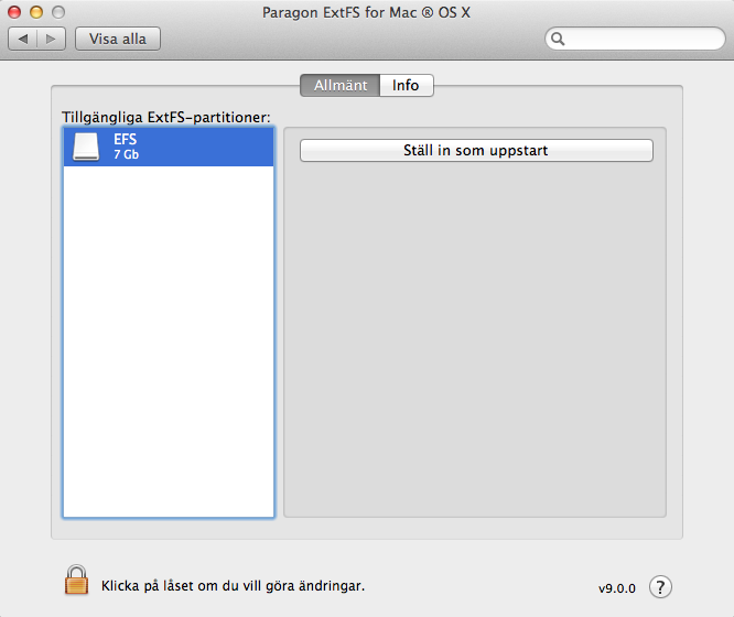 Konfigurera drivrutinen Paragon ExtFS för Mac OS X är mycket flexibel och kan enkelt ställas in med hjälp av ett grafiskt gränssnitt eller från kommandoraden.