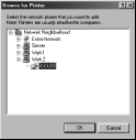 5. Klicka på den dator eller server som är ansluten till den delade skrivaren och namnet på den delade skrivaren. Klicka sedan på OK.