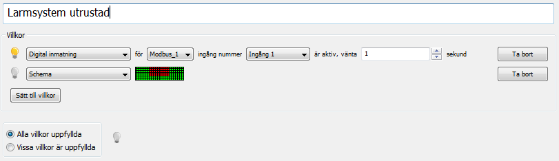 Figur 5.18: Regler. Se på exemplar 1 och 2, skapandet av regler. Denna regel förklarar ett exempel för användningen av Vänta på andra regel -vilkor.