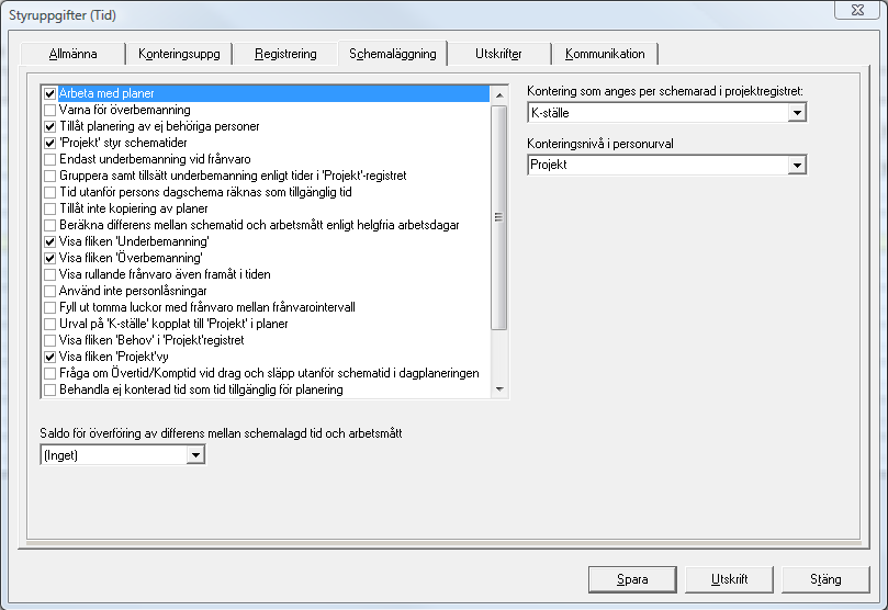 FLEX Tidredovisning - Användarmeddelande (november 2011) 11 Ny konteringsnivå i personurvalen I personurvalen, som du hittar under visningsalternativen i schemaläggningen,