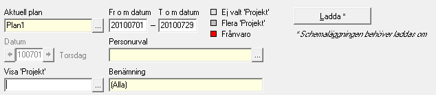 FLEX Tidredovisning - Användarmeddelande (november 2011) 12 Uppdelad inställning i visningsalternativen För att förbättra urvalsmöjligheterna i schemaläggningen har inställningen Dölj anst som är