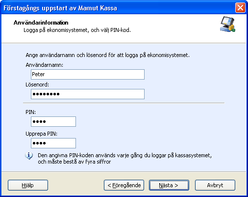 KOM I GÅNG Välj systemdatabas och klicka på Nästa. Välj företagsdatabas En del användare har flera företagsdatabaser installerade i sitt ekonomisystem.