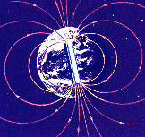 Jordens magnetfält Hela jorden är i princip en stor magnet omgiven av sitt magnetiska kraftfält med sin magnetiska sydpol ungefär vid den geografiska nordpolen.