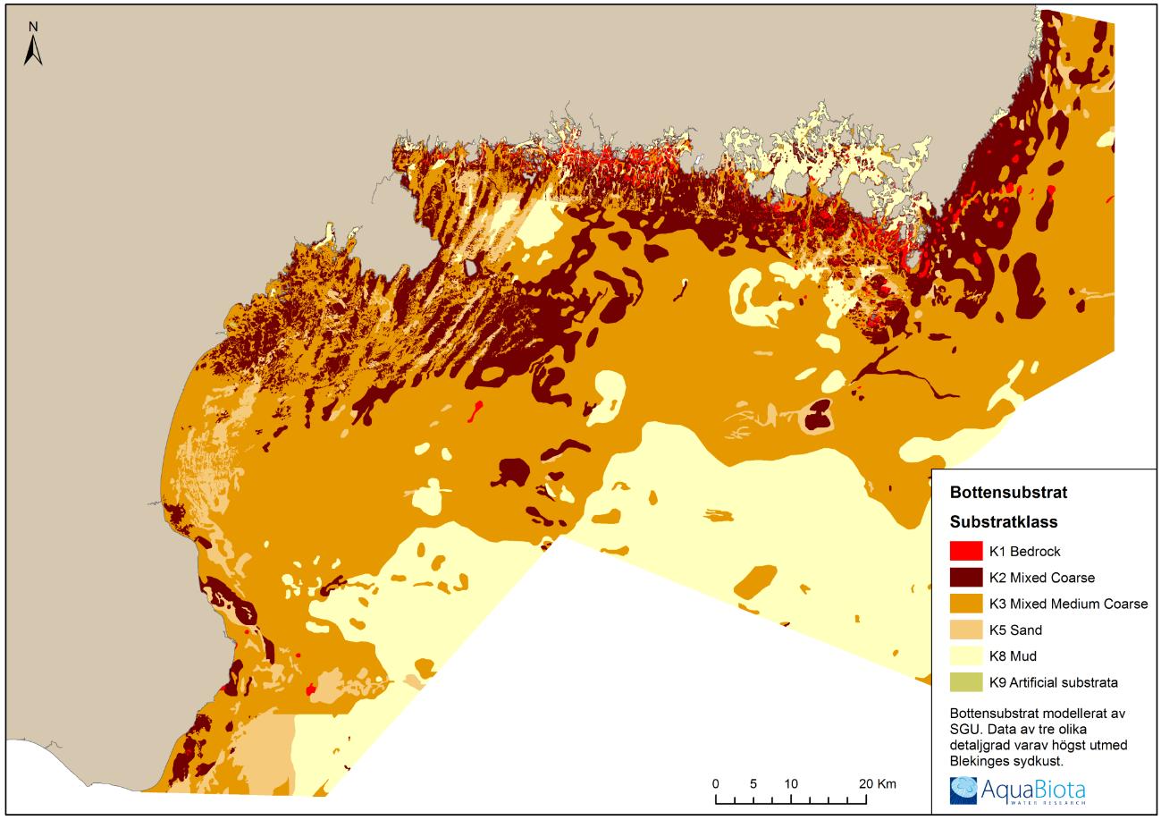 Figur 36. Modellerat bottensubstrat från SGU.