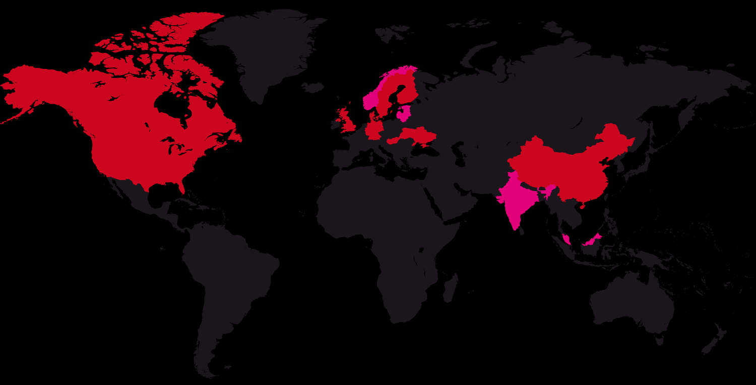 USA CANADA UK GERMANY DENMARK NORWAY ESTONIA LITHUANIA