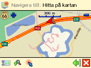 Hitta en punkt på kartan och navigera till den Säg att du är på semester i ett område som du besökte förra året.