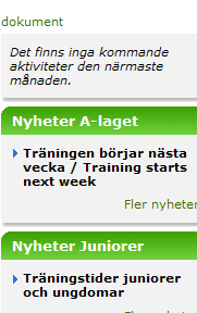 Anslagstavlan Ytan i högerkolumnen kallar vi för anslagstavlan och den följer med på de flesta underliggande sidor.