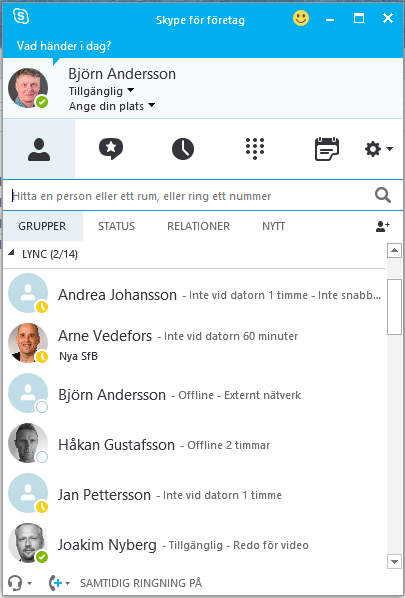 Logga in på Skype för företag Nu är du inloggad på Skype för företag.