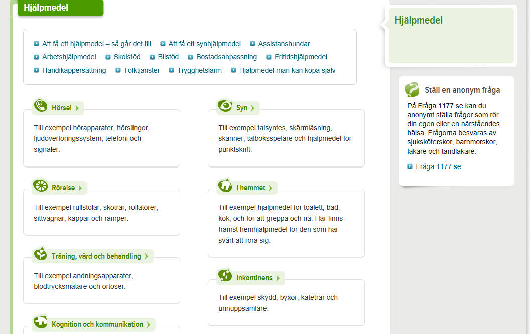 77 Tema Hjälpmedel - 1177 På 1177.se visas kategorier för varje hjälpmedel baserat på hjälpmedlets ISO-kod.