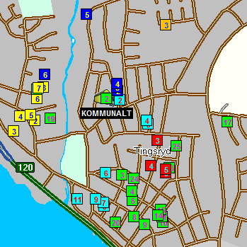 Simulering A5 100 % tätort & glesbygd kommunalt Utförs alla insatser av kommunen läggs sju turer varav fem sker med bil och resterande två med cykel.