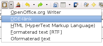 Arbeta med text Klipp ut, kopiera och infoga text Klipp ut och in text i Writer görs på liknande sätt som i andra program. Du kan använda musen eller tangentbordet för att utgöra dessa kommandon.