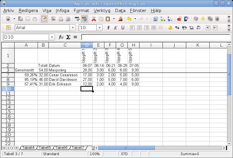 Visa Calc Figur 75.