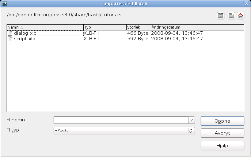 Makro-ordnaren Tips På GNU/Linux, är OpenOffice.org-specifika filer lagrade i en katalog som börjar på med en punkt.