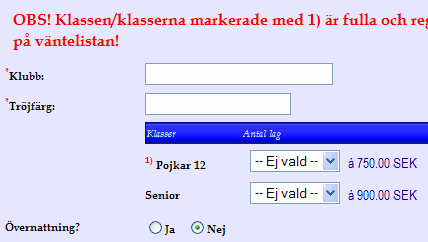 Sid 15 Förhöjd avgift vid Ej övernattning T.ex. kan man ha en lagavgift på 750 kr med övernattning och 1.050 kr om man inte övernattar.