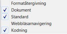 Verktygsfält Det finns fem verktygsfält i Dreamweaver CS5, därav rekommenderar jag att ni alltid visar dessa tre: Dokument, Standard och Kodning.