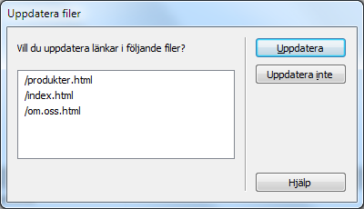 Tips! Klicka på knappen Platsrot om du har flera plaster med samma filnamn. Då hamnar du alltid i den aktuella platsens rotmapp. Innan du klicka på OK, notera sökvägen (URL) längst ner.