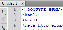 Skapa ett nytt HTML-dokument via Välkomstskärmen Klicka på knappen HTML från "Skapa ny" i välkomstskärmen.